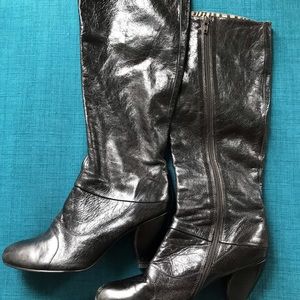 BLACK Farylrobin leather boots—SIZE 8.5-USED